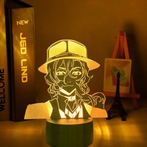 Bungo Stray Dogs Osamu Dazai 램프 방 장식 친구 생일 선물 가제트 Nakahara Chuya 야간 조명 애니메이션 네온 라이트, [03] Anime 007, [03] Only acrylic board