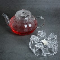 호박포트 내열유리주전자 1L 1.2L 하트티워머 티포트 티워머, 하트 티워머