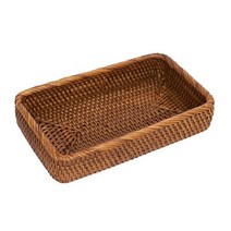 KOLSTRAW 게스트 냅킨 홀더 욕실 일회용 종이 냅킨 주얼리 메이크업 욕실 싱크 화장대 카운터 정리 장식 고리버들 트레이 직사각형 종이 타월 25.4 x 15.2cm(10 x