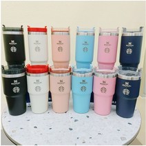 [당일발송] NEW 스타벅스 스탠리 텀블러 591ml 887ml 국산 익스클루시브 컬러 퀜처 대량 단체주문 답례품 회사 학교 단체선물, 크림
