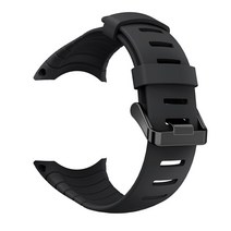 순토 다이빙컴퓨터시계 yayuu 고무 실리콘 교체 시계 밴드 suunto core serie 시계 액세서리 손목 스트랩 금속 걸쇠 호환 스포츠 밴드, 검은색, 순토 코어용