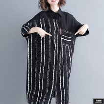 가바바 여성 셔츠원피스 감각적인 디자인이 멋있는 루즈 카라넥 롱원피스 G53957