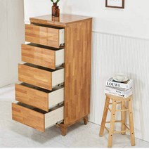 Sunshine 5단서랍장 오단수납장 폭좁은 틈새서랍장 560 5169EA, 엘다화이트