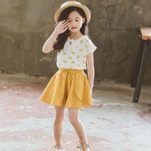 [당일발송] 주니유니 주니어 바나나치마바지세트 초등학생상하복 주니어상하복 여름상하복 여아상하복
