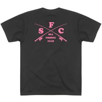 SFC 낚시대 쿨론티 기능성 반팔티, 4L, 블랙/핑크