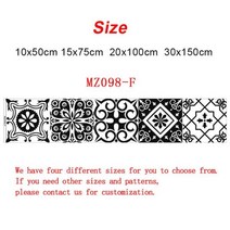 접착식 데코타일 바닥 단열벽지 바닥셀프시공 붙이는 장판 화장실 욕실벽보드 흑백 방수 레트로 스트립 타일 벽 스티커 욕실 주방 계단 테이블 장식 벽지 스틱 아트 벽화, 15cmX75cmX1pcs, MZ098 F