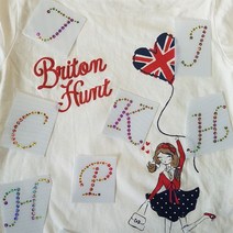 옷리폼 의류 반짝이 스티커 전사지 빅 알파벳 핫픽스 부자재 모티브 티셔츠 DIY 키트, Y