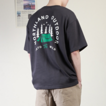 프랭키뉴욕 프랭키뉴욕 남자 반팔 티 오버핏 티셔츠 면 남성 박스티 텐트 여름 커플티 시밀러룩 백프린팅_SSTS09-1