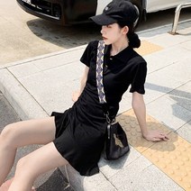 루나글램 카라 반팔 원피스