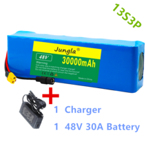 전동킥보드배터리 오리지널 13S3P 48v 30Ah 1000W 18650 배터리 팩 MH1 54.6v 전기 자전거 스쿠터 25A 방전 BMS, XT60 with charger