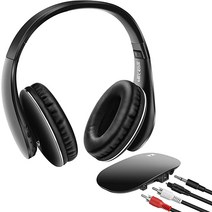 ASTSH TV 헤드폰 2.4GHz RF 송신기가 장착된 TV용 무선 접이식 광학 RCA AUX 100ft 범위 오디오 지연 없음 시청에 이상적 ampamp 어른