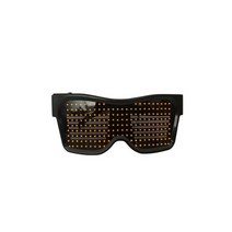 블루투스 안경 골전도 스마트 레이저 앱 제어 맞춤형 언어 충전 깜박이는 발광 스마스 콘서트 선글라스, 노란색