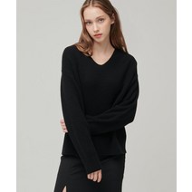 [빠른출고]/무신사 스탠다드안다르D 우먼즈 램스울 리브드 브이 넥 니트 [블랙] WOMENS LAMBSWOOL RIBBED V NECK KNIT [BLACK]