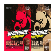 헬스헬퍼 베어포스 프로틴40 초코 + 곡물 2박스 x 5포 (총 10포), 단품, 단품