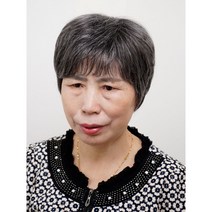 할머니 가발 중년 여성 통가발 여자 자연스러운 노인 가발 단발머리 흰머리 리얼머리 짧은 곱슬머리, 화백고온사(20%흰머리)+헤어망케어액