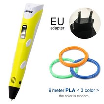 Myriwell-DIY 3D 펜 드로잉 장난감 100m ABS 필라멘트 크리에이티브 LED 스크린, 노란색 EU, 협력사