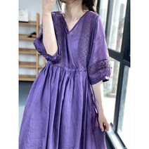 빅사이즈 마원피스 a라인 30대 우아한 맥시 여성 봄 짧은소매 휴양지 반팔