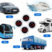 HD 2 ”52mm 범용 오일 압력 게이지 0 -1.00Mpa 경고 알람 디지털 자동차 트럭 프레스 미터 12V 해양 보트 용