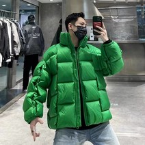 남성 패딩 코튼 겨울 파카 자켓 남성용 단색 긴 소매 크리스 크로스 스탠드 칼라 두꺼운