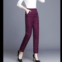 우모복 백패킹 우모 보온 패딩 다운 바지 여성 겨울 하이 웨이스트 아우터 여성 여성 패션 슬림 따뜻한 두꺼운 오리