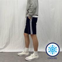 [원트해브] 남녀공용 2선 아이스쿨링 반바지 M-4XL 빅사이즈 냉장고처럼시원한 얼음바지