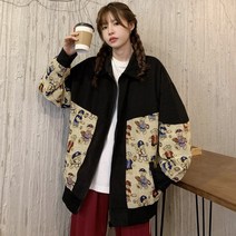 테디드 곰돌이 패턴 바람막이 집업