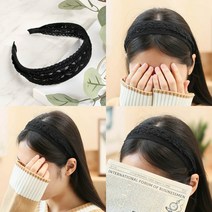 프릴 레이스 헤어밴드 블랙 여성머리띠 머리띠 여자머리띠 헤어밴드스타일 여자헤어밴드 단발헤어밴드 넓은머