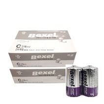 벡셀 망간 C 건전지 벌크형, 24개입, 2개