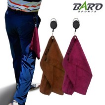 바로골프 바로스포츠 골프공수건 릴와이어 극세사 골프타올 클럽헤드세척 스포츠타월, FREE