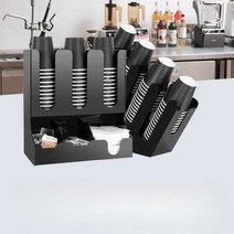 테이크아웃컵 홀더 디스펜서 보관함 정리대 일회용컵, 세트 화이트