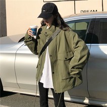 빨강몽키 9368 봄 가을 여성 오버핏 루즈핏 야상 자켓 박시 캐주얼 점퍼 트렌치 코트 빅사이즈