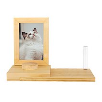 장례용품 장례 용품 입관 상조 기념 애완 동물 액자 나무 빈티지 애완견 고양이 유골 상자 탁상 기념품 사진에 유리 디스플레이로 개인화, 베이지
