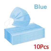 10-200pcs 일회용 외과 마스크 Earloop 6 종류 입 3 레이어 Meltblown 부직포 통기성 의료 얼굴, 01 10pcs Blue