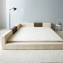 헤리코일 마미 오가닉코튼 패밀리침대용 대형 토퍼 매트리스 모음, 아이보리