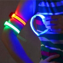 3개묶음 LED 스포츠 팔찌 야광 팔뚝밴드 등산운동 소품, 3개, 여러색혼합