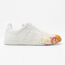 (당일) 22FW 메종 마르지엘라 오렌지 페인팅 화이트 독일군 스니커즈 S37WS0568 P4129 H8681