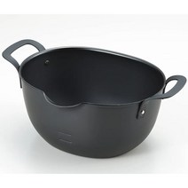 요시카와 아이카타 철제 튀김 냄비 프라이팬 타원형 인덕션 호환, 블랙, 18cm