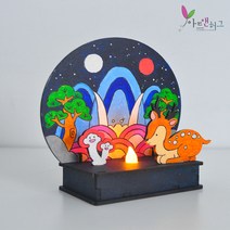 일월오봉도 민화 입체퍼즐 색칠하기 diy키트 (미니조명 포함), 물감 키트(아크릴물감 8색+2종)