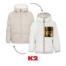케이투_ K2 남녀 비숑 TWEED 리버시블 다운 KUW22571W3