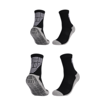 남성용 발편한 논슬립 스포츠 양말 2켤레 세트, 블랙