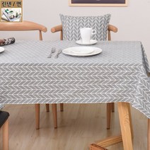 식탁보 린넨 헤링본-그레이 2인용~12인용 / 국내 당일발송-신데렐라 데코, 8인~10인용(140x220cm)