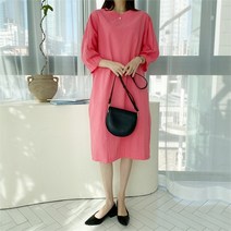 코지 여자 봄 여름 해변룩 데일리룩 코디 편한 퍼프 롱원피스