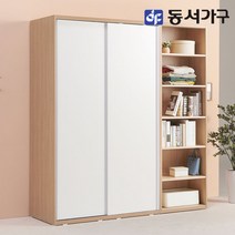 동서가구 소이 1800 슬라이딩 옷장+선반장 YUR078, 메이플화이트