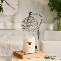 캔들백화점 비주우드 캔들워머+천연 소이 캔들 세트, 비주우드 (실버), 가든파티, 750ml