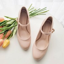 가이아슈 국내생산 빅사이즈 발편한 키높이 메리제인 스트랩 펌프스 슈즈 5cm 여성구두