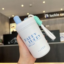 2023 스테인레스 스틸 보온병 머그잔 휴대용 진공 컵 열 절연 밀짚 스트레이트 컵 물병 400ml 뜨거운 도매, 베이지