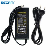 DC 12V 5A 60W 전원 어댑터 변압기 스위치 AC100-240V DC12V 공급 장치 CCTV 카메라 보안 시스템, 01 미국 플러그
