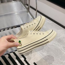 여성 하이탑 스니커즈 캔버스 레이스업 벨크로 통굽 키높이 여자스니커즈 운동화 키높이 부츠 인박카016