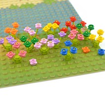 식물 floret 잔디 40 세트 플라워 빌딩 블록 diy 벽돌, 파란색