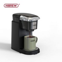 HiBREW 필터 커피 머신 브루어 K 컵 캡슐 및 그라운드 티 메이커 핫 워터 디스펜서 싱글 서빙, 507BK ES, EU